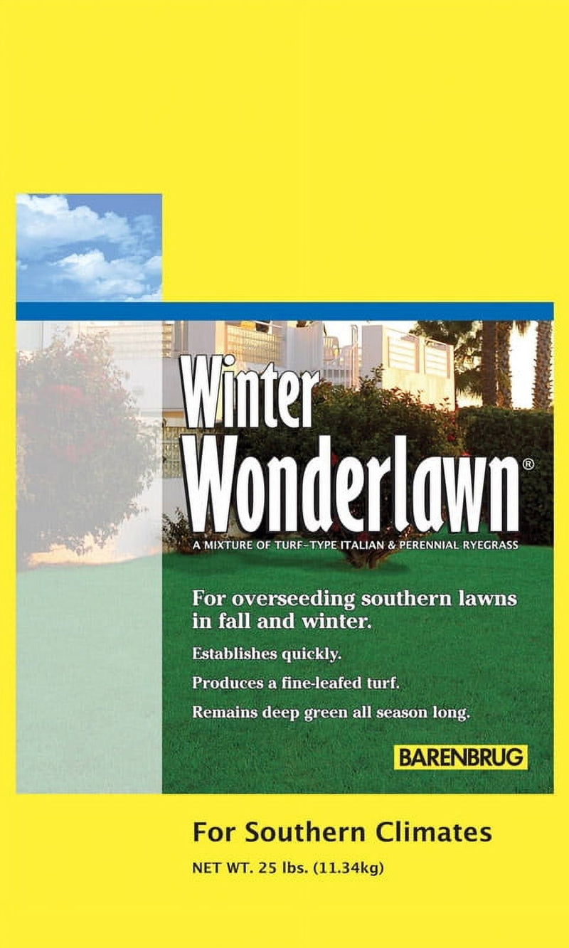 Barenbrug Winter Wonderlawn Italian/Perennial Ryegrass Partial Shade/Sun Grass Seed 25 lb