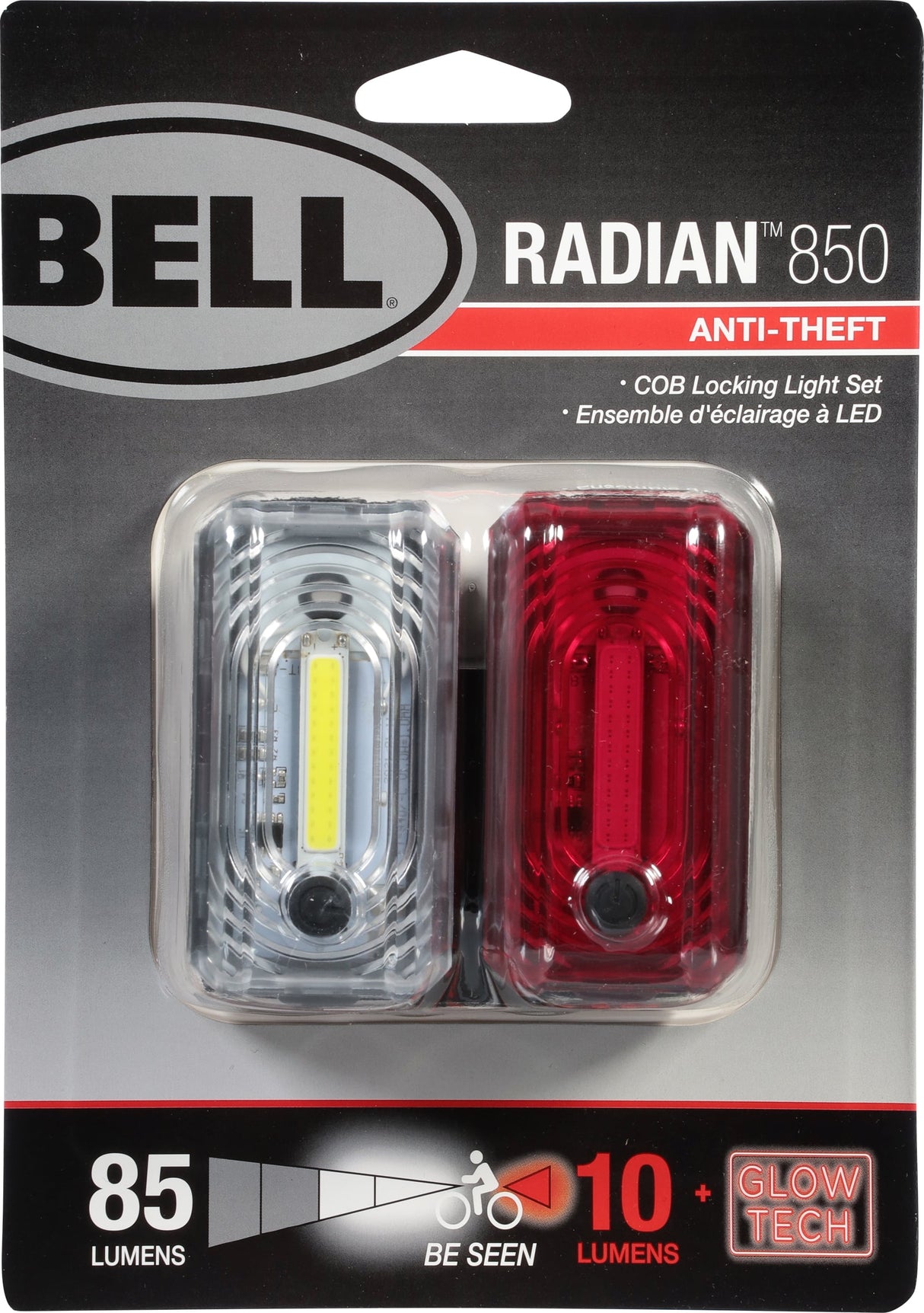 Bell Sports Radian Aluminum/Reinforced Plastic Bicycle Light Set Red/White