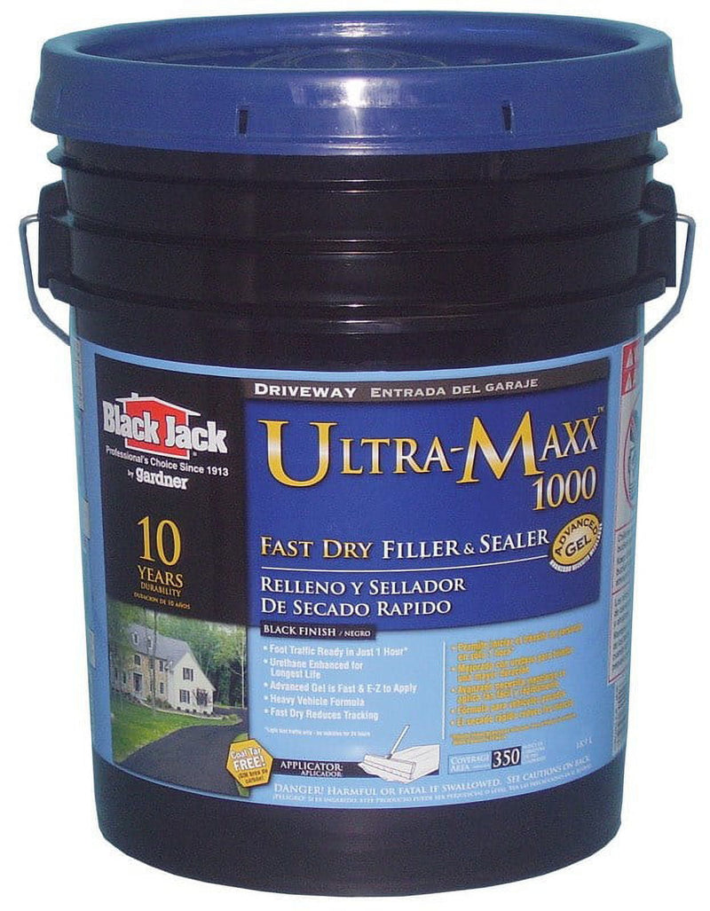 Black Jack Drive-Maxx 1000 Matte Black Water-Based Rubberized Asphalt Driveway Sealer 4.75 gal