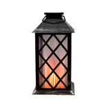 Blazing LEDz 9 in. Solar Power Plastic Carriage Flicker Flame Assorted Flameless Lantern