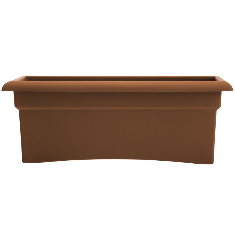 Bloem Terrabox 9.8 in. H X 11.7 in. W X 26.3 in. D Resin Veranda Planter Chocolate