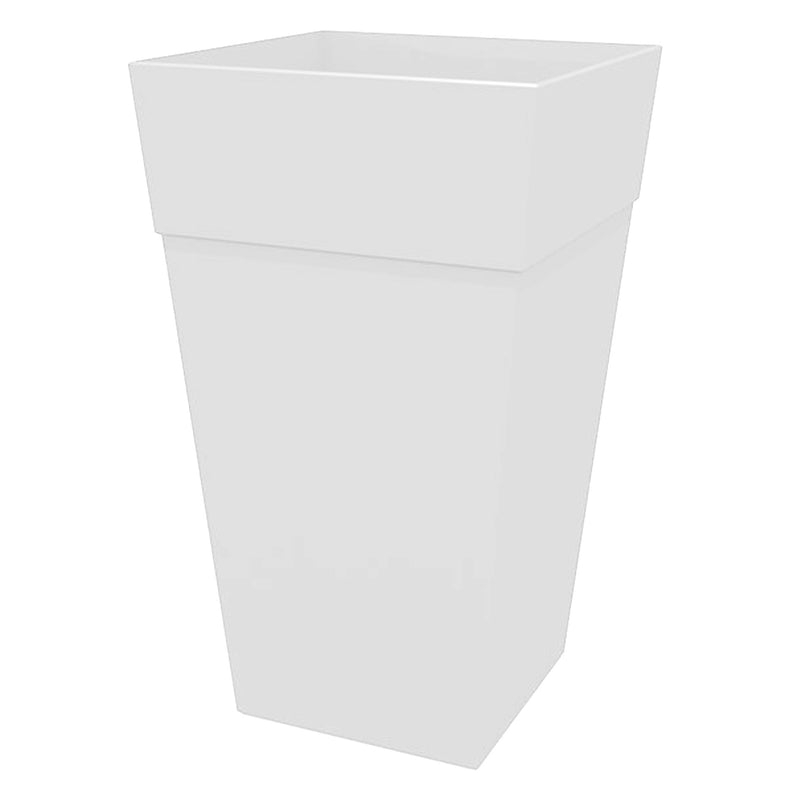 Bloem Finley 25 in. H X 14.65 in. W X 14.65 in. D Resin Tall Tapered Planter Casper White