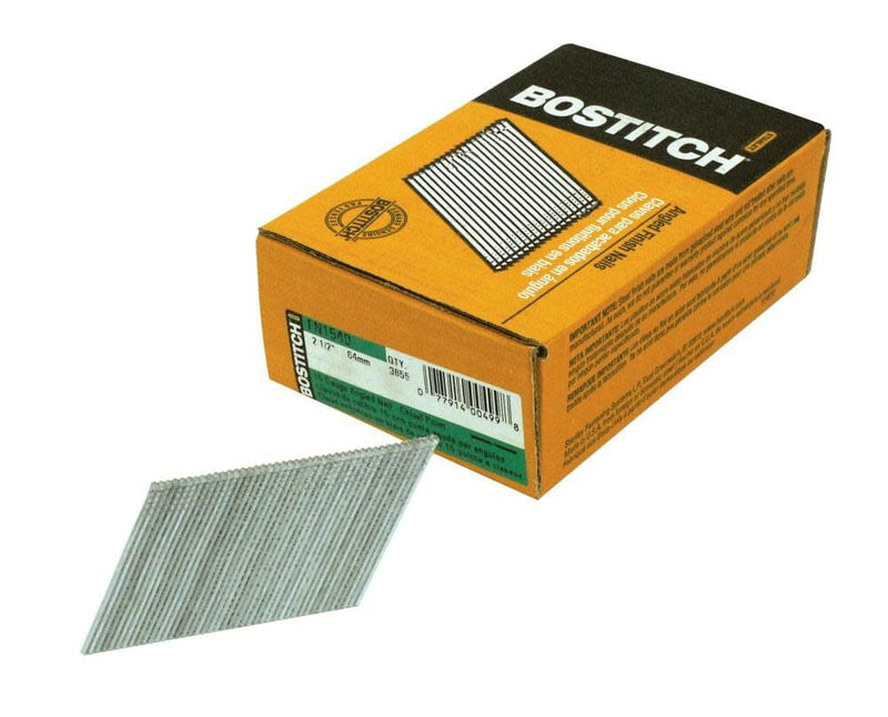 Bostitch 2-1/2 in. L X 15 Ga. Angled Strip Coated Finish Nails 3655 pk