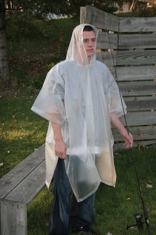 Boulder Creek Clear Vinyl Rain Poncho One Size Fits All