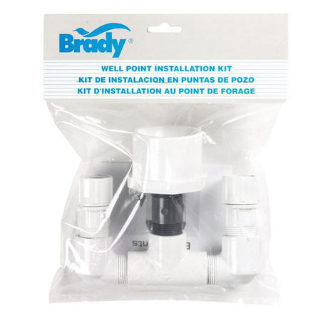 Brady PVC White 1 1/4  2 in. Well Point Installation Kit