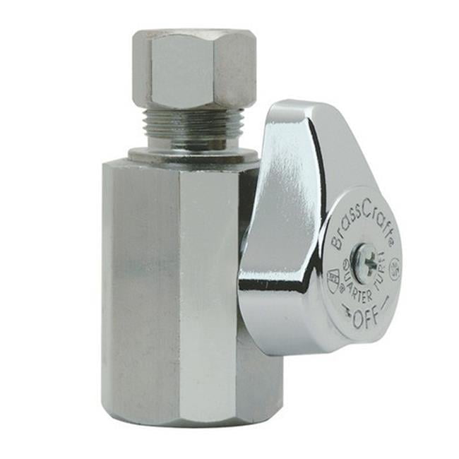 BrassCraft 1/2 in. FPT outlets X 3/8 in. MPT Brass Shut-Off Valve