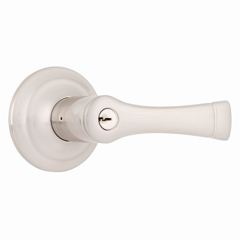 Brinks Push Pull Rotate Harper Satin Nickel Entry Lever KW1 1.75 in.