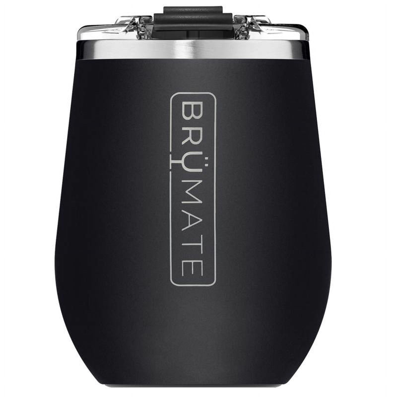 BruMate Uncork'd 14 oz Matte Black BPA Free Wine Tumbler with Lid