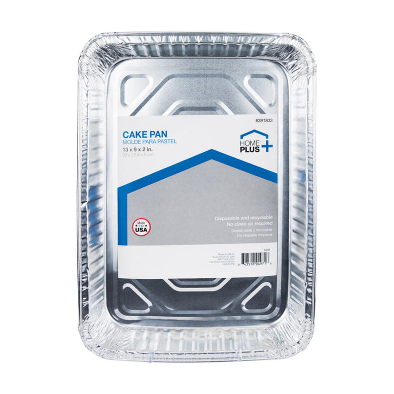 Home Plus Durable Foil 9 in. W X 13 in. L Cake Pan Silver 1 pk