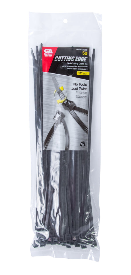 Gardner Bender 11 in. L Black Self-Cutting Cable Tie 50 pk