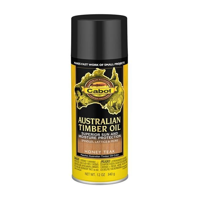 Cabot Australian Timber Oil Aerosol Transparent Honey Teak Oil-Based Australian Timber Oil 12 oz