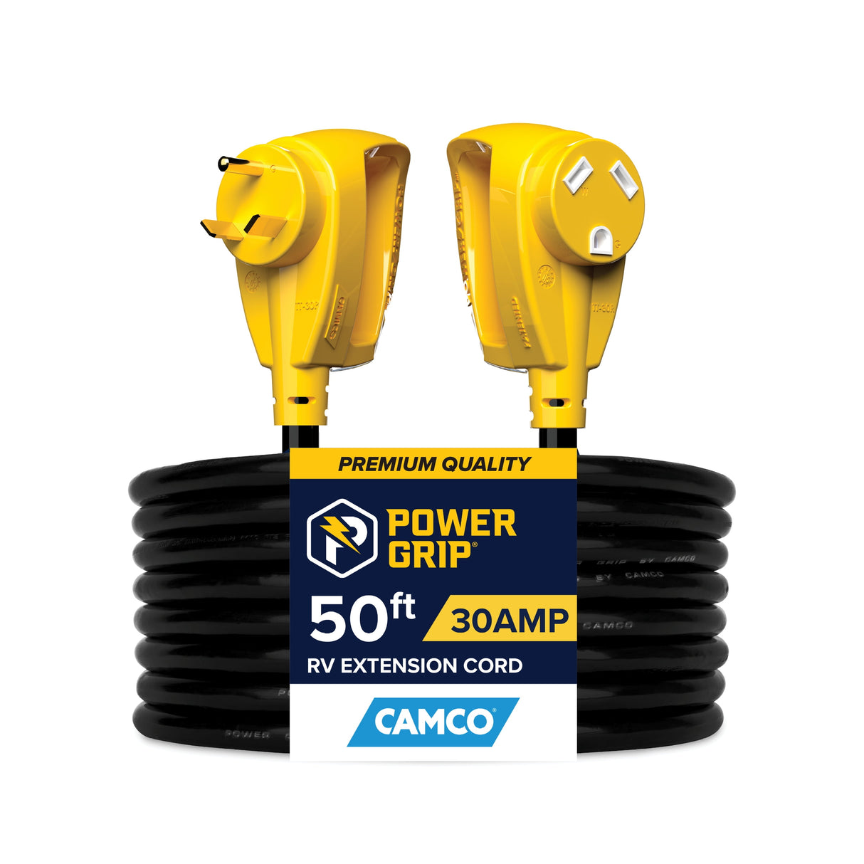 Camco PowerGrip 50 ft. 30 amps Extension Cord 1 pk