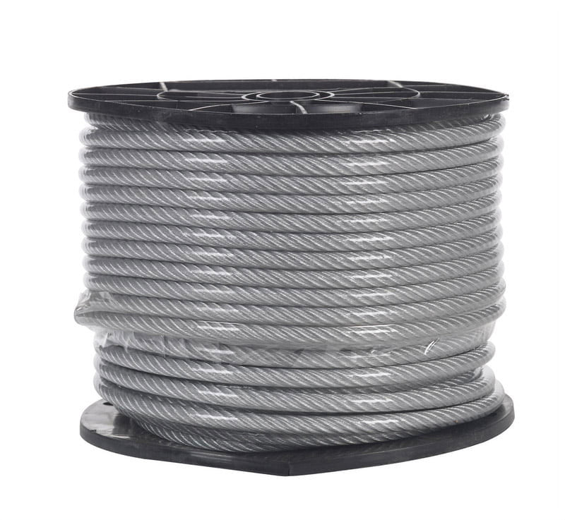 Campbell Clear Vinyl Galvanized Steel 1/4 in. D X 200 ft. L Aircraft Cable