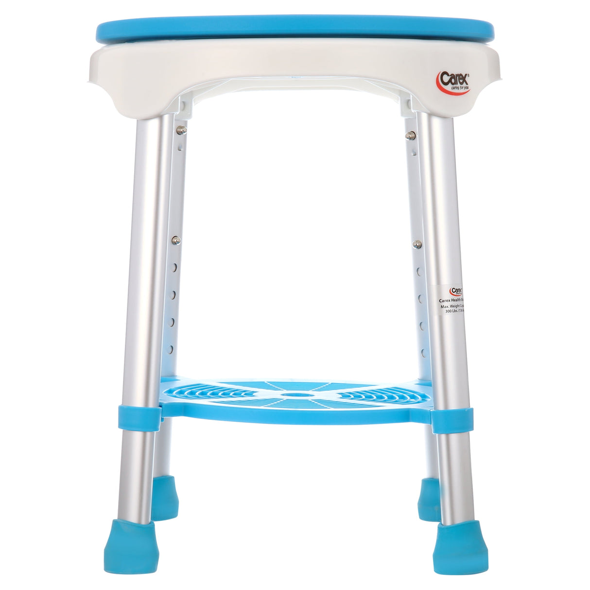 Carex Health Brands Blue/White Bath/Shower Seat Aluminum 20.75 in. H X 13.5 in. L
