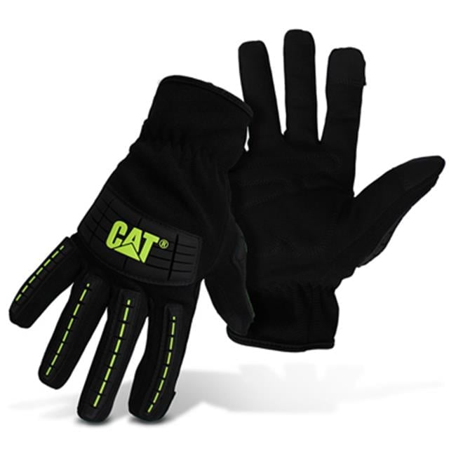 Cat Men's Indoor/Outdoor High Impact Utility Gloves Black/Green L 1 pair