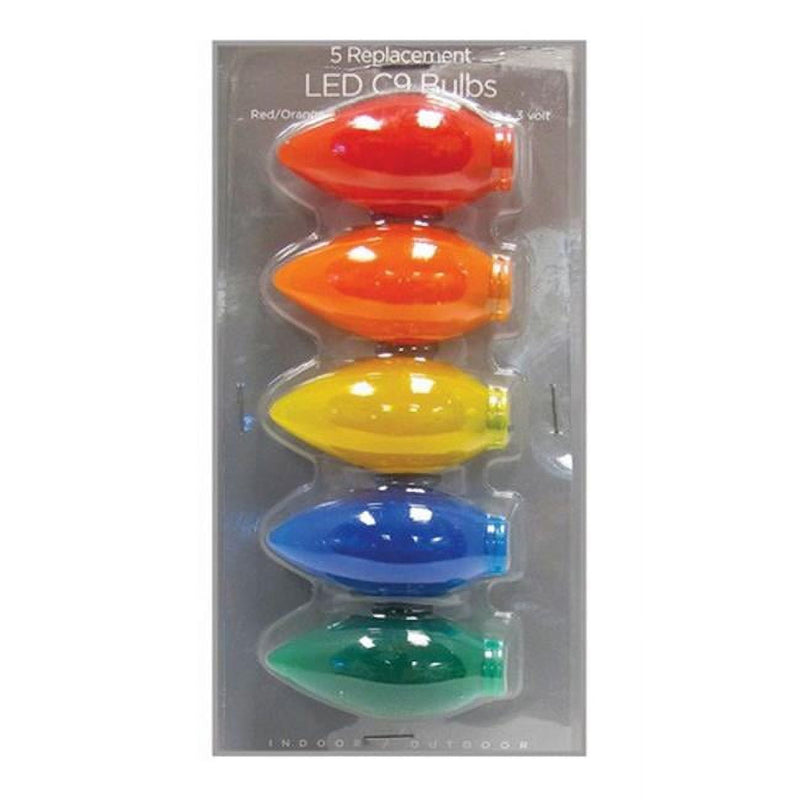 Celebrations LED C9 Multicolored 5 ct Replacement Christmas Light Bulbs