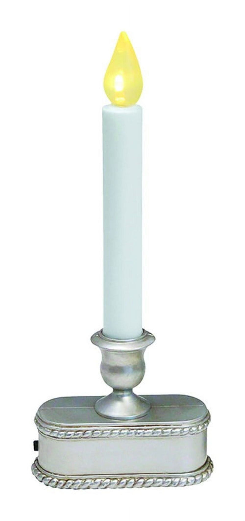 Celebrations Brushed Silver No Scent Auto Sensor Flameless Flickering Candle