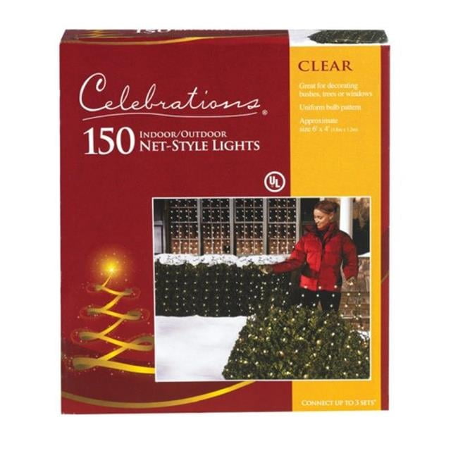 Celebrations Incandescent Mini Clear 150 ct Net Christmas Lights 6 ft.