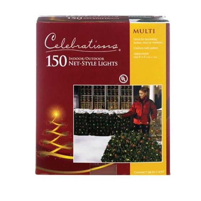 Celebrations Incandescent Mini Multicolored 150 ct Net Christmas Lights 6 ft.