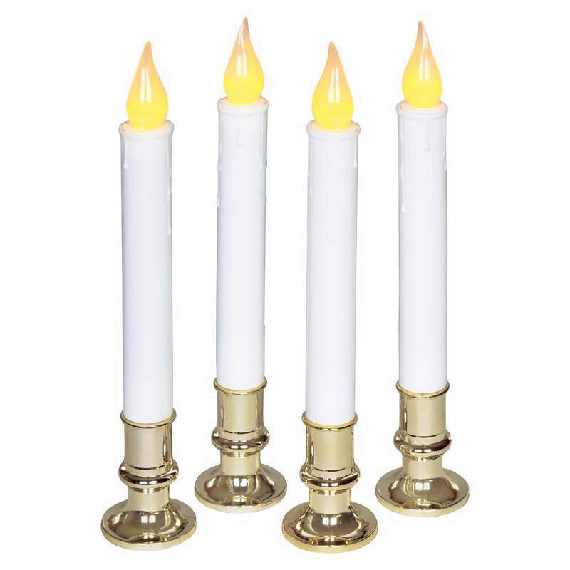 Celebrations LED Golden/White Flickering Candle 9 in.