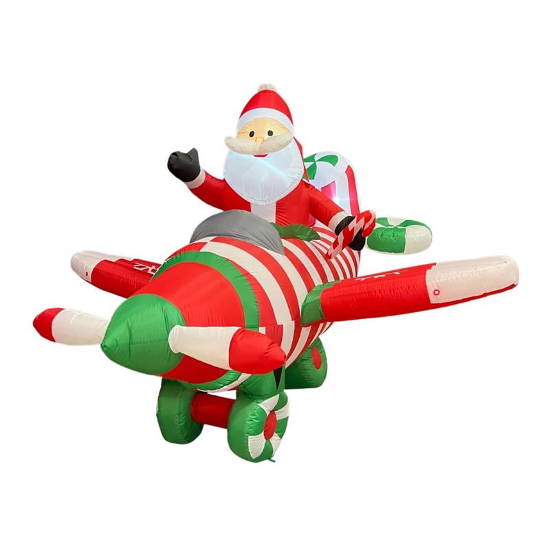 Celebrations Santa in Plane 6.5 ft. Inflatable