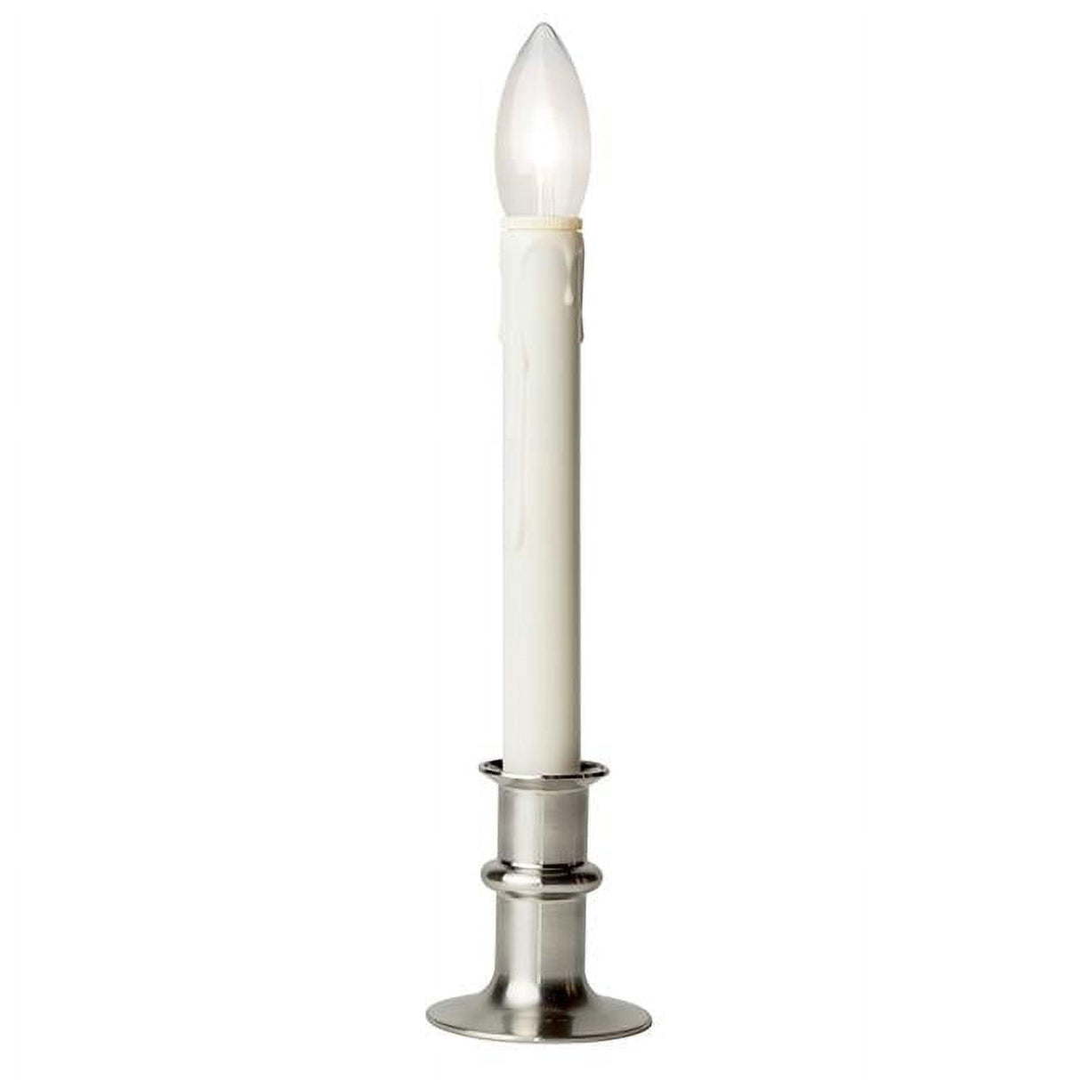 Celestial Lights Bushed Nickel no scent Scent LED Battery Operated Taper Window Candle