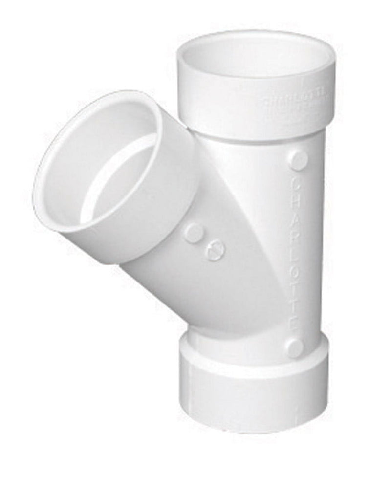 Charlotte Pipe Schedule 40 4 in. Hub X 4 in. D Hub PVC Wye 1 pk