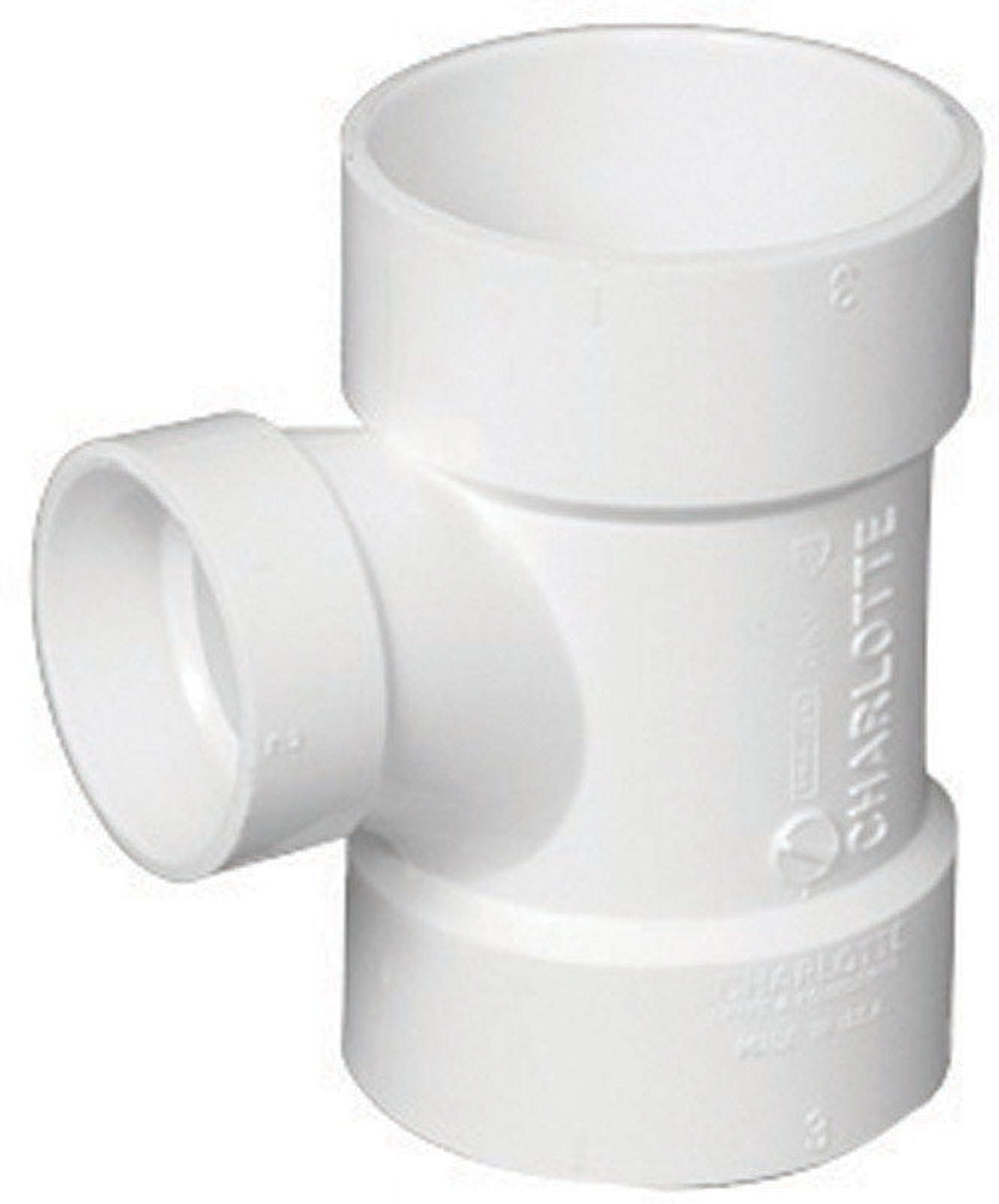 Charlotte Pipe 1-1/2 in. Hub X 4 in. D Hub PVC Sanitary Tee 1 pk