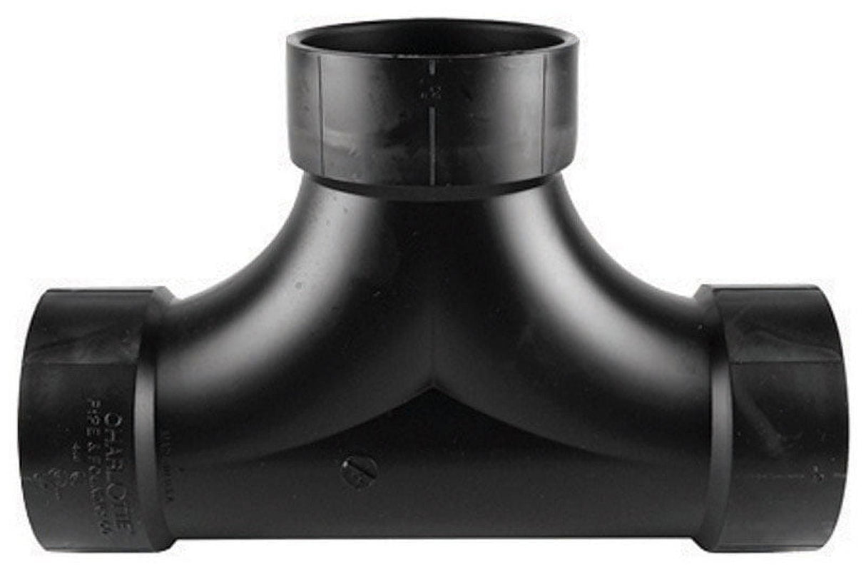 Charlotte Pipe 3 in. Hub X 3 in. D Hub ABS Flush Cleanout Tee