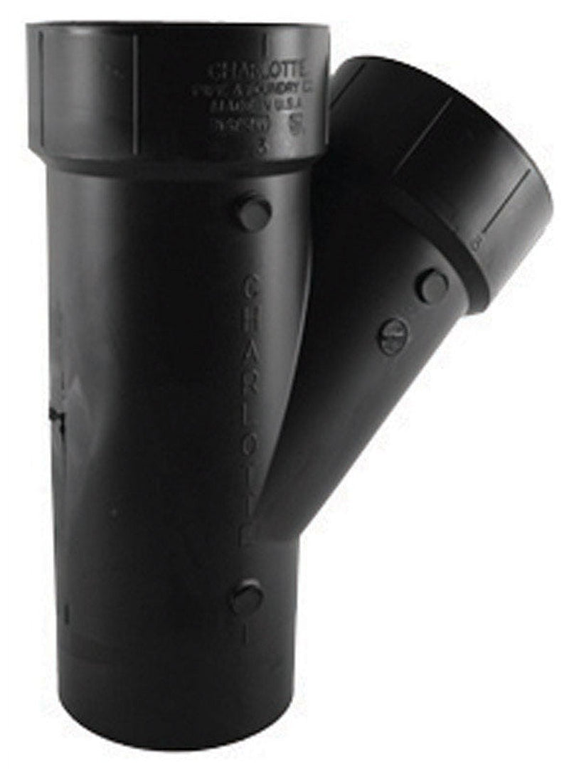 Charlotte Pipe 3 in. Spigot X 3 in. D Hub ABS Street Wye