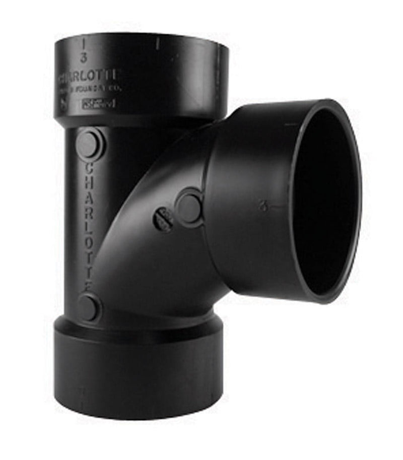 Charlotte Pipe 4 in. Hub X 4 in. D Hub ABS Sanitary Tee