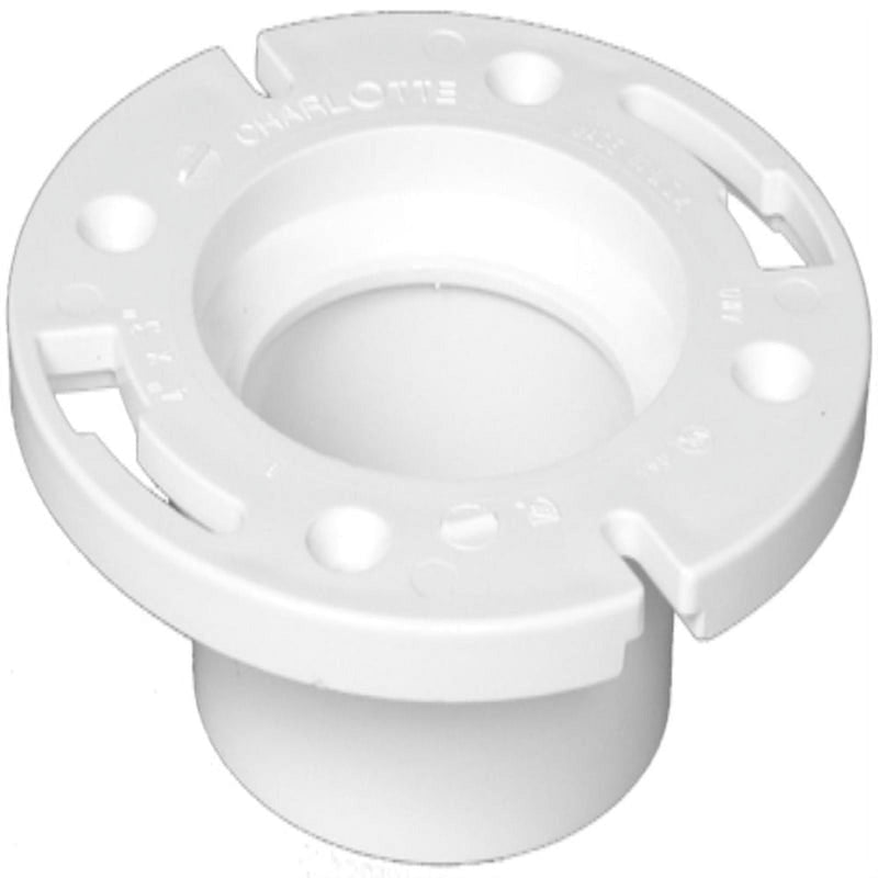 Charlotte Pipe Schedule 40 4 in. Hub X 3 in. D Hub PVC 7 in. Closet Flange 1 pk