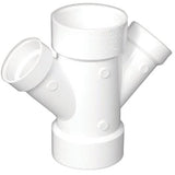 Charlotte Pipe Schedule 40 2 in. Hub X 2 in. D Hub PVC Double Wye 1 pk