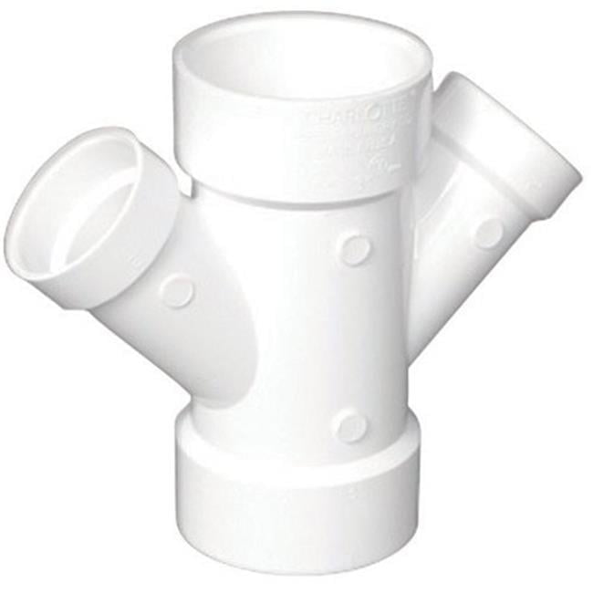 Charlotte Pipe Schedule 40 2 in. Hub X 2 in. D Hub PVC Double Wye 1 pk