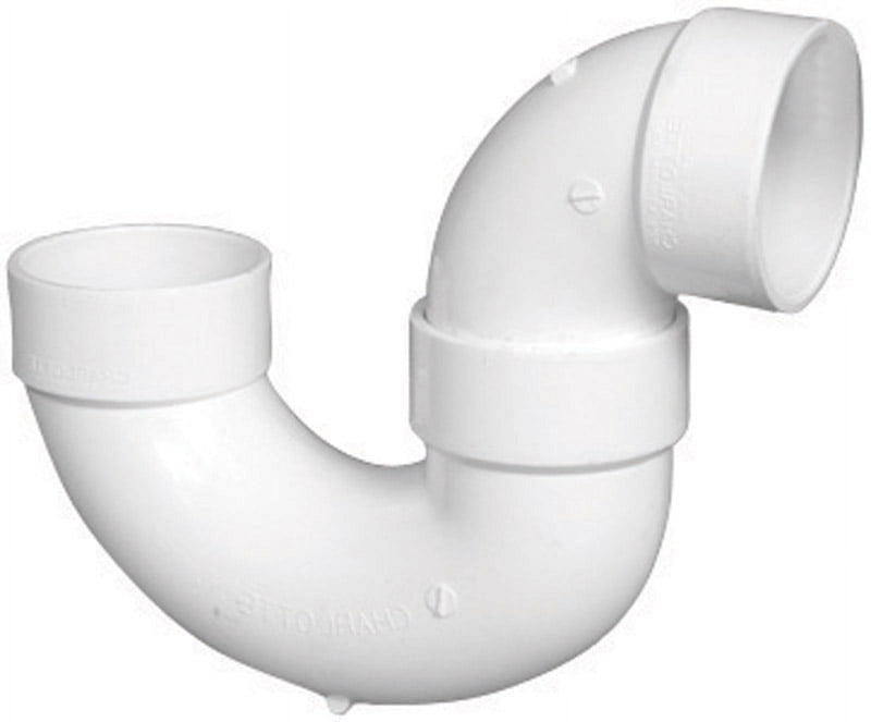 Charlotte Pipe Schedule 40 3 in. Hub X 3 in. D Hub PVC P-Trap 1 pk