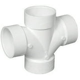Charlotte Pipe Schedule 40 3 in. Hub X 3 in. D Hub PVC Double Sanitary Tee 1 pk
