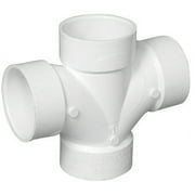 Charlotte Pipe Schedule 40 3 in. Hub X 3 in. D Hub PVC Double Sanitary Tee 1 pk