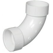 Charlotte Pipe Schedule 40 4 in. Hub X 4 in. D Hub PVC Long Sweep Elbow 1 pk