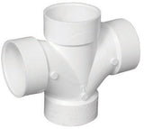 Charlotte Pipe Schedule 40 4 in. Hub X 4 in. D Hub PVC Sanitary Tee 1 pk