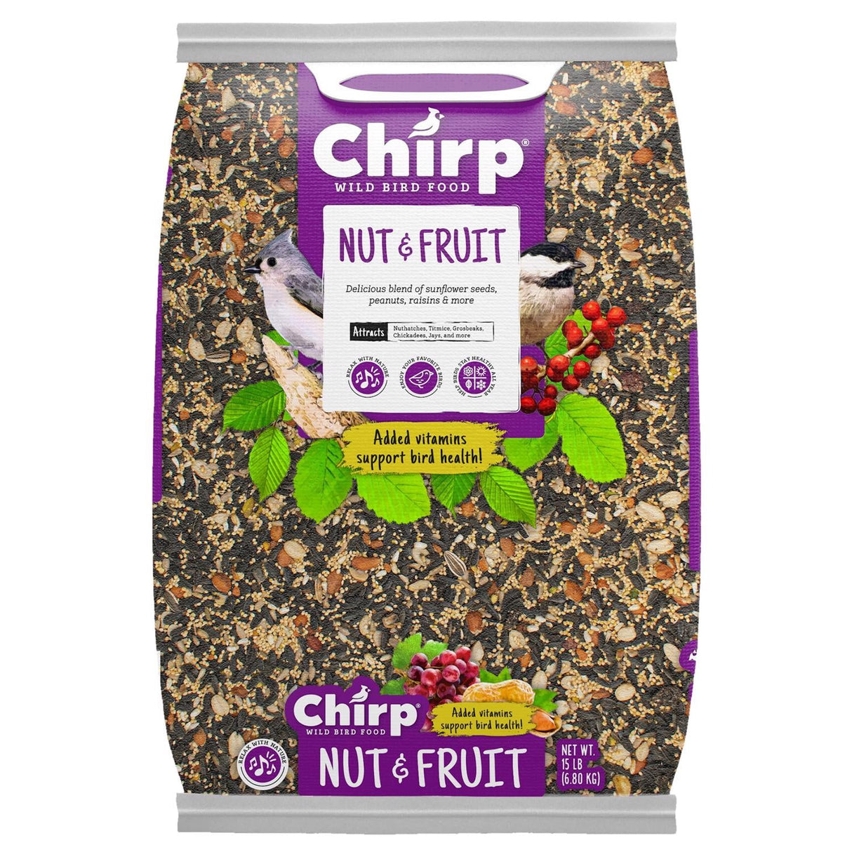Chirp Wild Bird Fruits and Nuts Wild Bird Food 15 lb