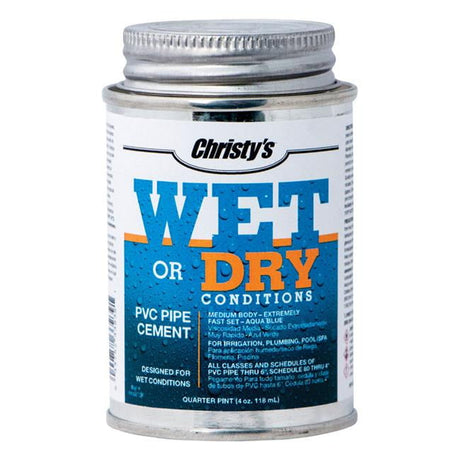 Christy's Wet or Dry Blue Cement For PVC 4 oz