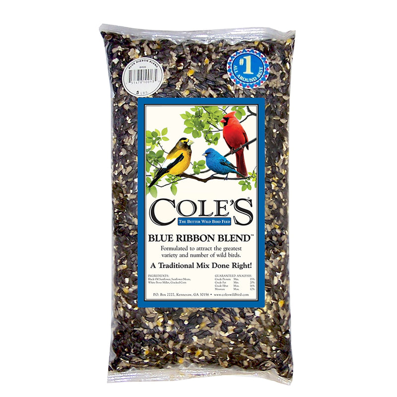 Cole's Blue Ribbon Blend Assorted Species Black Oil Sunflower Wild Bird Food 5 lb