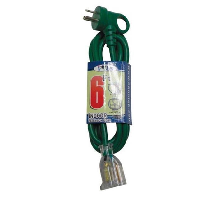 Conntek Indoor 6 ft. L Green Extension Cord 16/3 SJTW