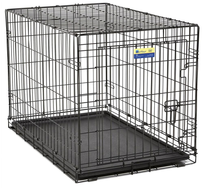 Pet Essentials Medium Steel Dog Crate Black 26 in. H X 24 in. W X 36 in. D