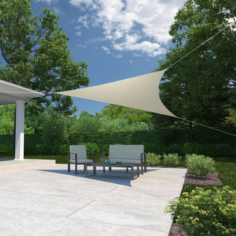 Coolaroo Ready-To-Hang Polyethylene Shade Sail Triangle Shade Sail Canopy 16.5 ft. H X 16.5 ft. W X