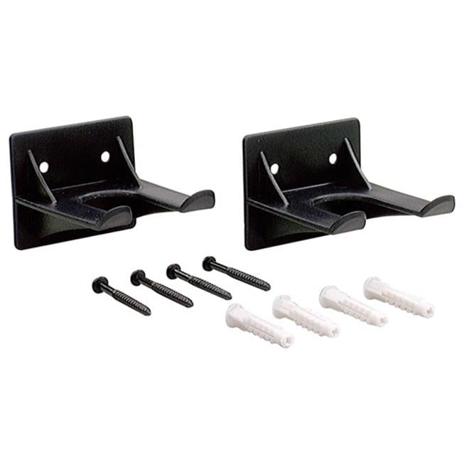 Crawford 2.68 in. L Black ABS Hollow Wall Tool Double Hanger Holder 2 pk