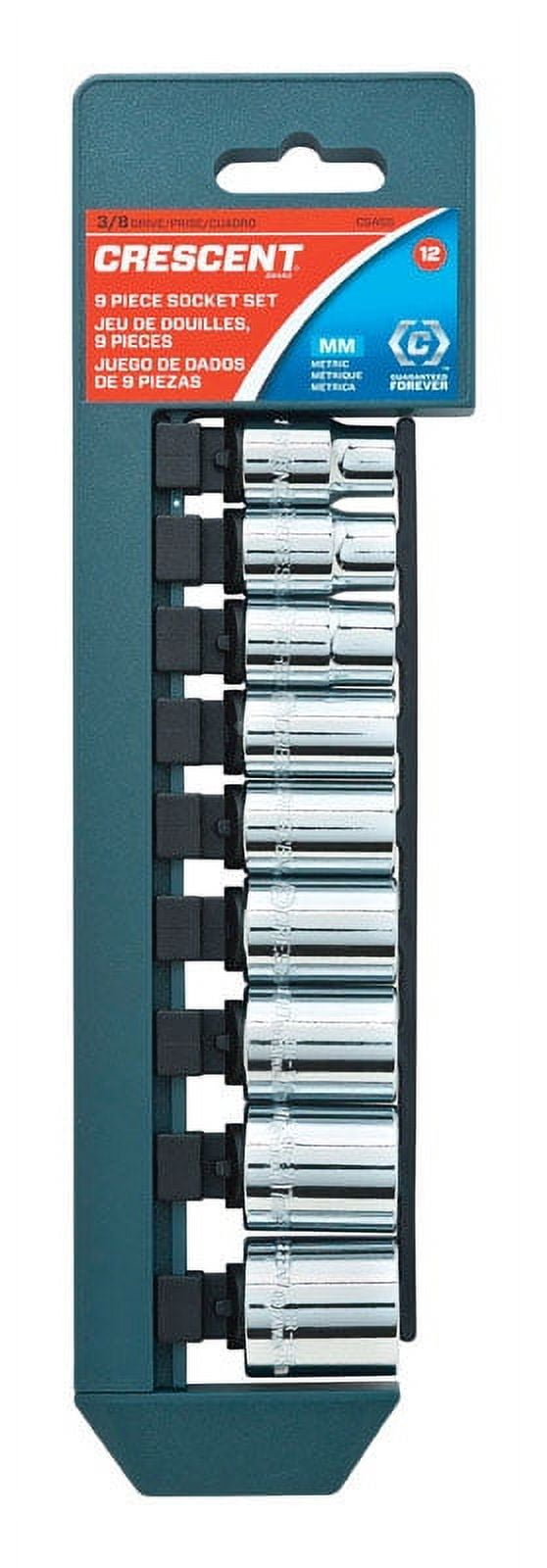 Crescent 3/8 in. drive Metric 12 Point Standard Socket Set 9 pc