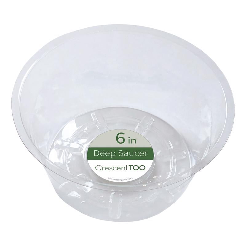 Crescent Too 2.9 in. H X 6 in. D Plastic Deep Plant Saucer Clear