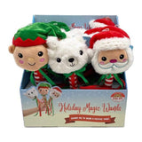 Cuddle Barn Green/Red/White Santa/Elf/Polar Bear Indoor Christmas Decor 11 in.