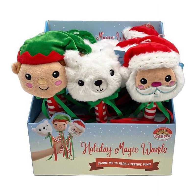 Cuddle Barn Green/Red/White Santa/Elf/Polar Bear Indoor Christmas Decor 11 in.